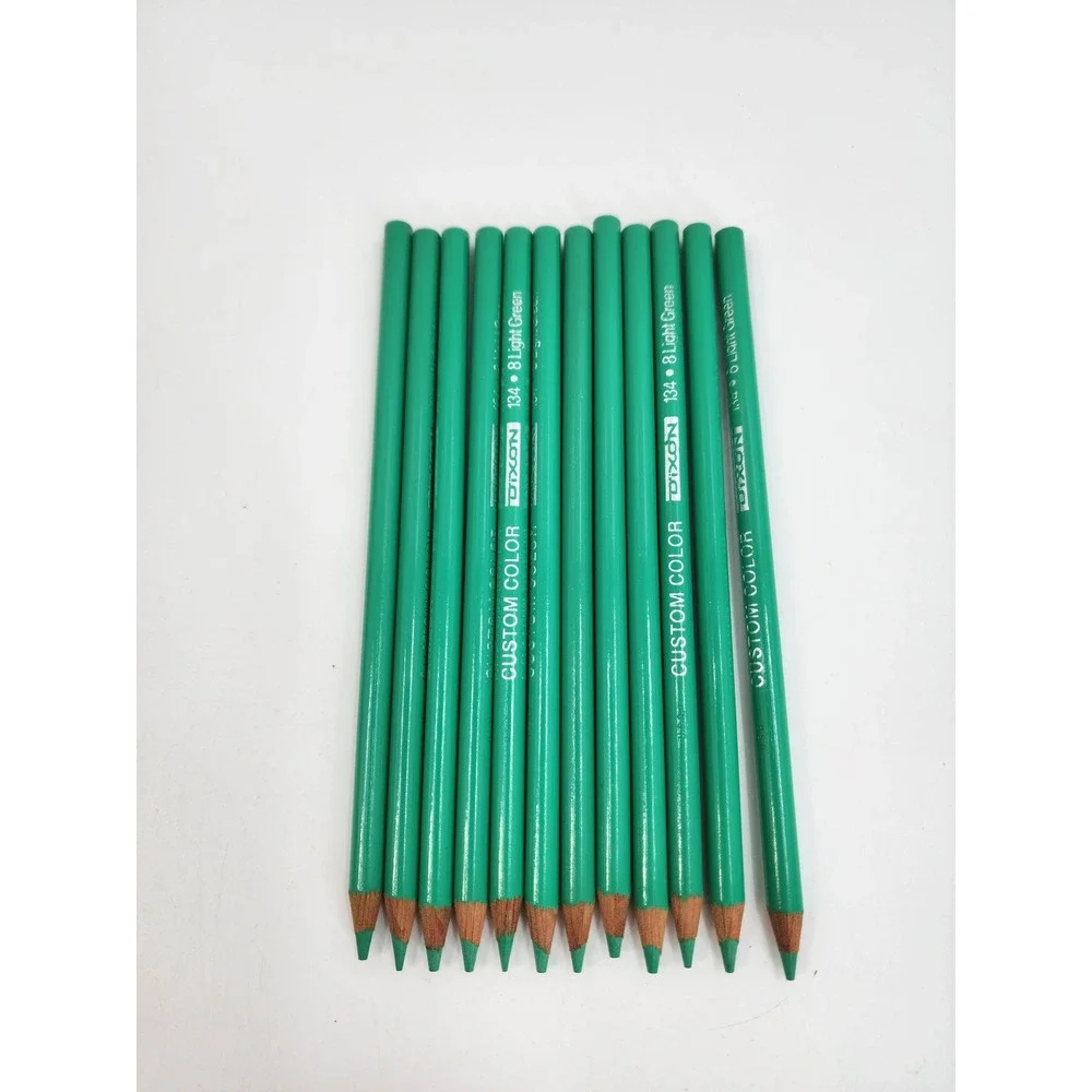 Dixon Custom Color 134-8 Light Green Thick Lead Pencils 12 Count Vintage USA